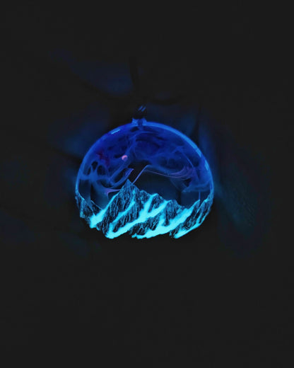 Nightfall Mountain Round Faceted pendant