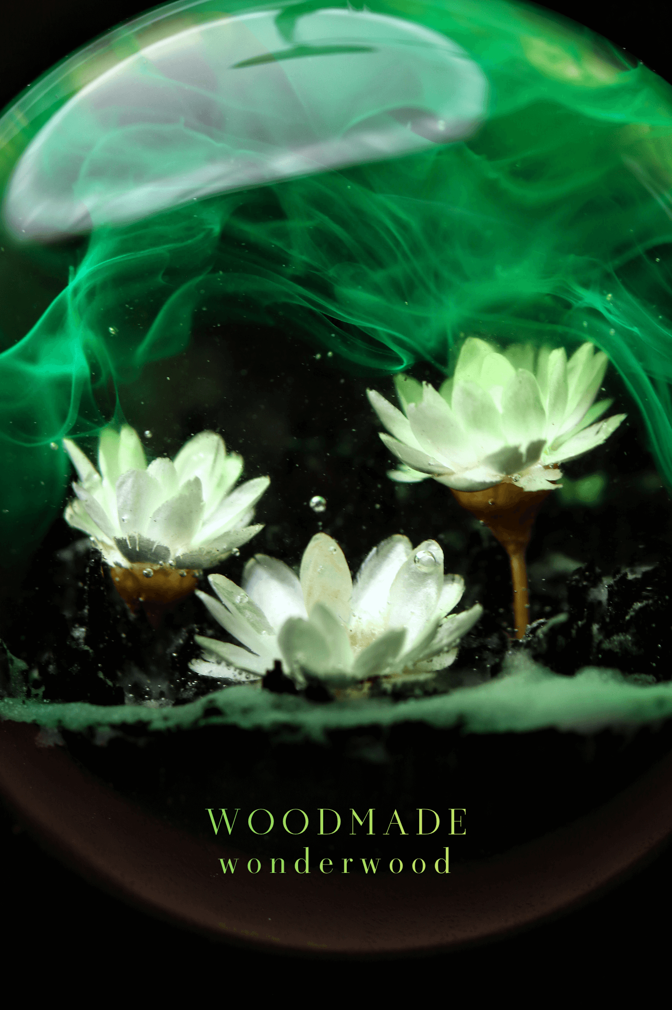 Green Flower Round pendant model 2