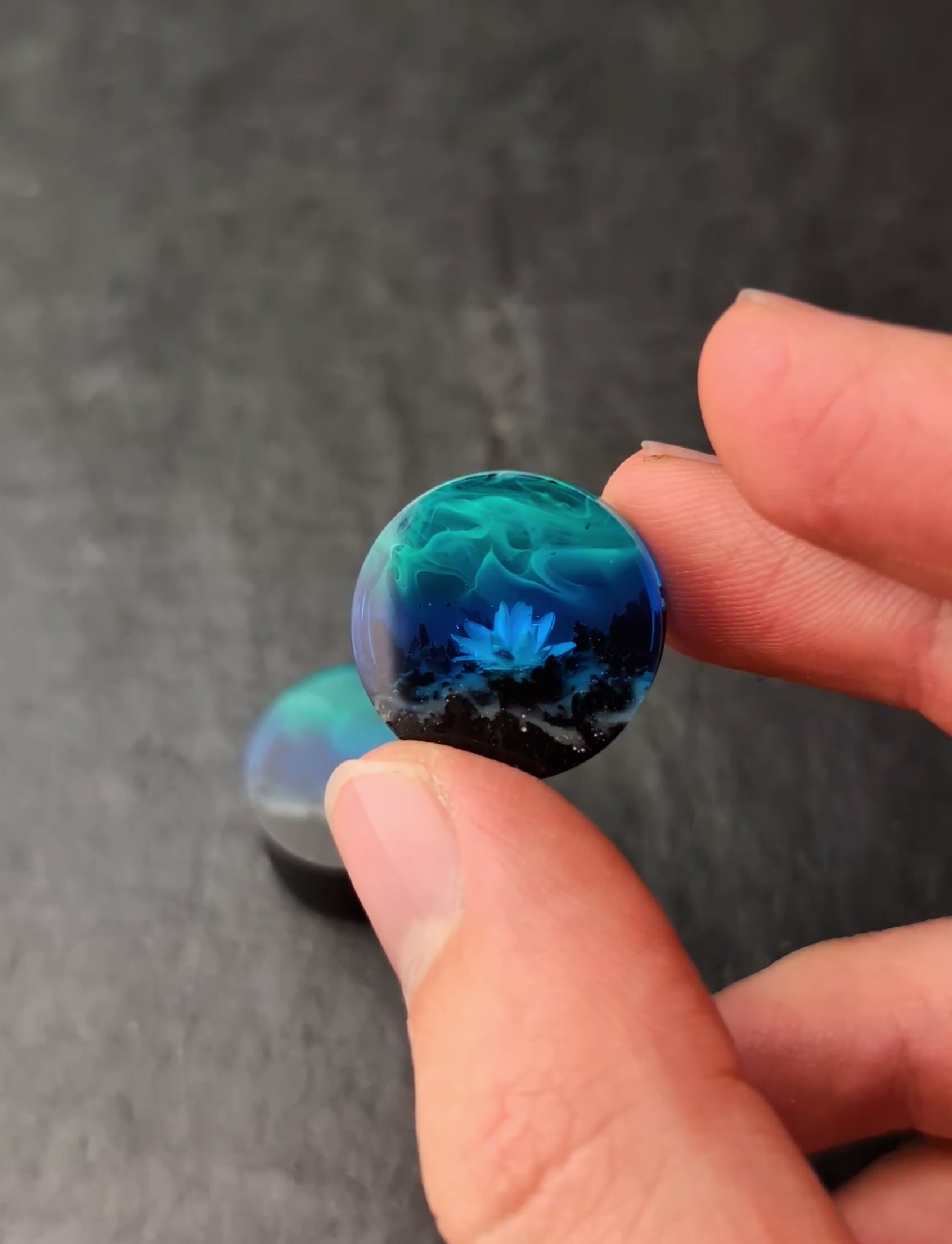 Wood Resin Floral Plug Earrings – Glow-in-Dark Gauges