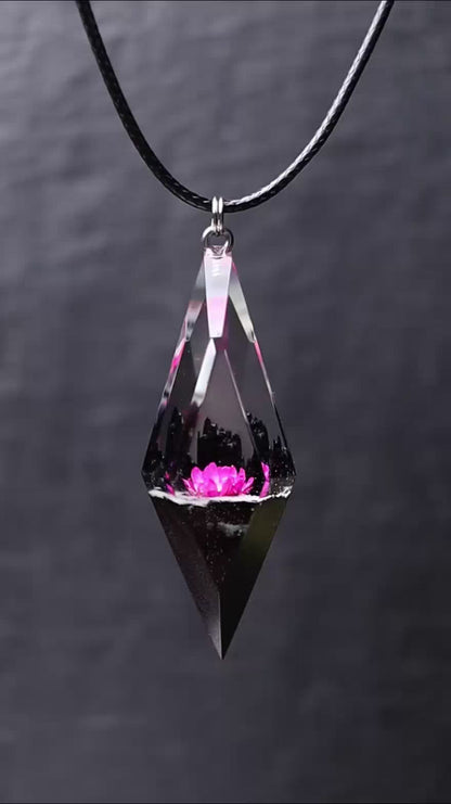 Pink Glixia Rhombus Pendant