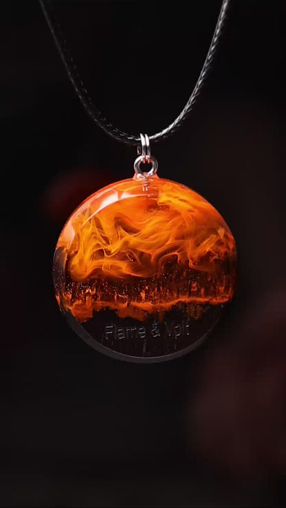 Fire Round Faceted pendant