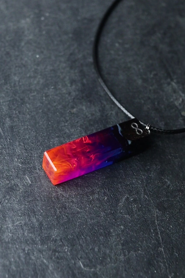 Epoxy resin and wood Nightfall Bar pendant